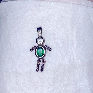 Sterling Silver 925. May birthstone baby boy. Vintage.